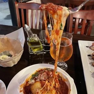 Meatball cheese pull