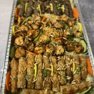 a tray of food