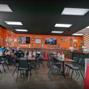 the inside of a restaurant