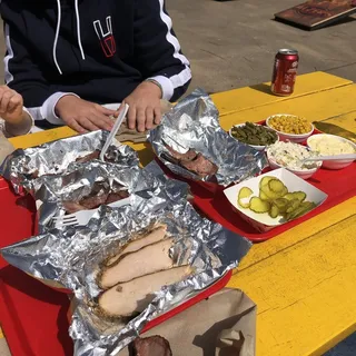 4 lbs. of Meat and 2 Large Sides