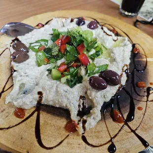 Baba Ghanouj appetizer -served with pitas. Great!