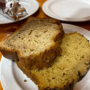 Banana and Pumpkin bread at breakfast