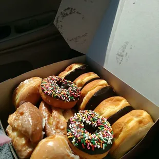 a box of assorted donuts