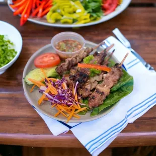 Grilling pork kabob(Moo Ping)