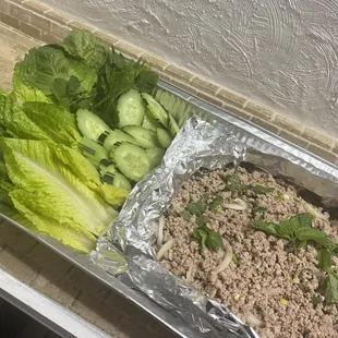 Pork Larb catering small pan