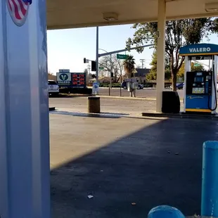 an empty gas station