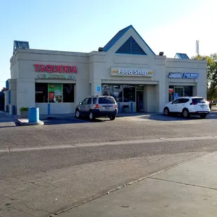 two cars parked outside