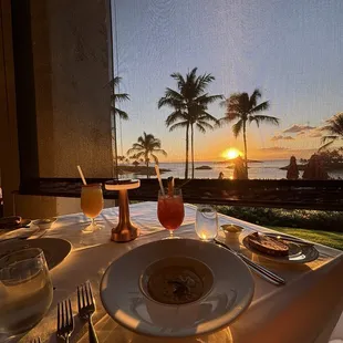 View from our table at sunset.