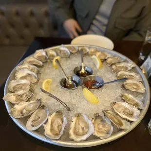 a platter of oysters