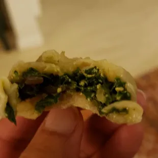 Interior of vegetable momo ($7.75), vegan by default. Not bad, not amazing.