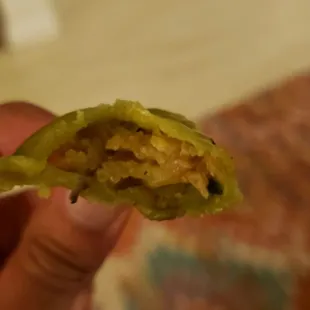 Interior of vegetable gyoza ($5.25). Good.