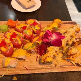 sashimi, sushi, sushi and sashimi, food