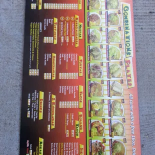 Here is the 1sr part of their menu...