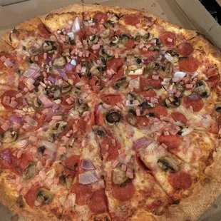 And the &quot;fly over&quot;...nice balance of toppings and crust - nailed the crust actually.