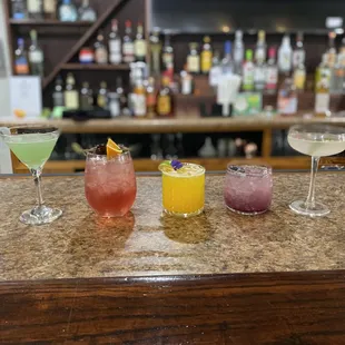 a variety of cocktails