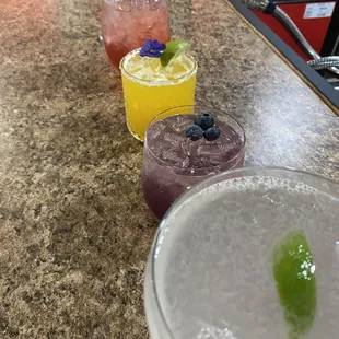 a variety of cocktails