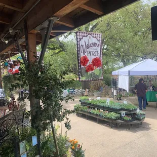 Looking out from the porch to the vendor event