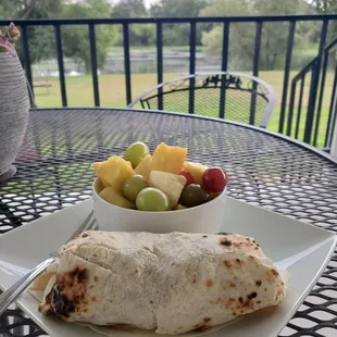Breakfast outside in the patio