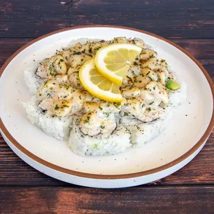 a close up of a plate of food