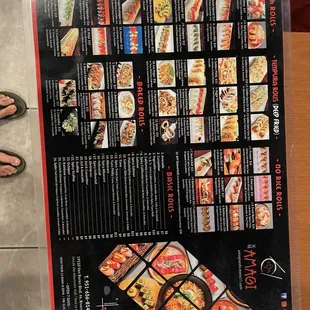 Sushi menu