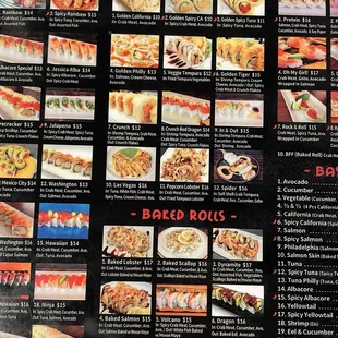 Tempura roll Menu