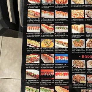 Fresh rolls menu