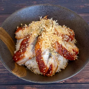 a close up of a bowl of food