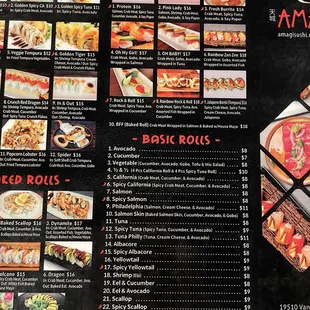 No rice roll menu