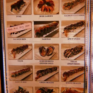 a variety of food items