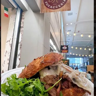 Cheese steak focaccia