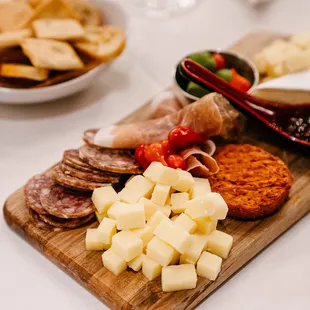 New menu items like the Chef&apos;s choice Charcuterie Board, great for sharing.