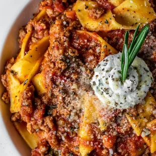 Classic Veal Bolognese is on our lunch and dinner menu.  Rich and hearty this is an all time favorite dish.