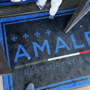 the entrance to amalfi restaurant