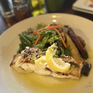 Baked branzino filet