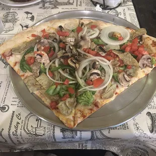 Vegetable pizza slices