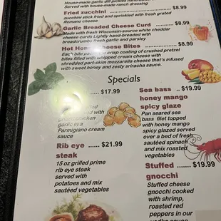 menu