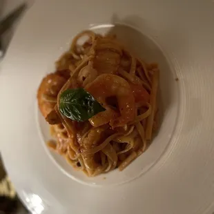 This was pasta with shrimp and lobster -- it was Devine.  The sauce was slightly spicy and it had great flavor