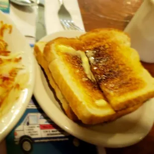 The toast was not even hot enough to completely melt the butter.