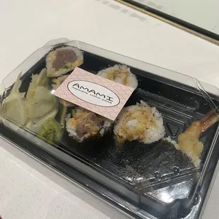 Shrimp Tempura &amp; spicy tuna hand roll