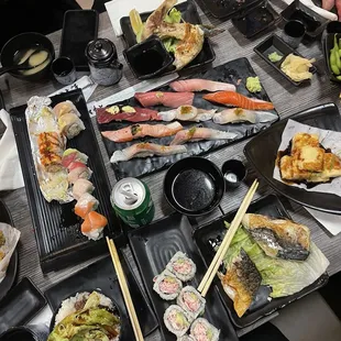 Rainbow Roll Lion King Roll Omakase Sampler California Roll Agedashi Tofu  Saba Shioyaki