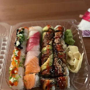 Left to right: Romeo and Juliet, rainbow, melt in the mouth, dark dragon