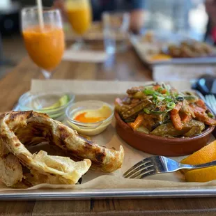 Tropical Roti with Thai tea