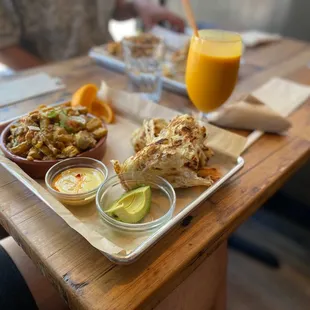 Roti Comfort with chicken and mango lassi