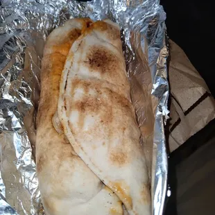 a burrito wrapped in foil