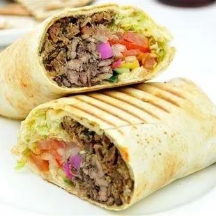 two burritos on a plate