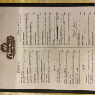 the menu