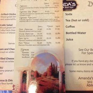 Drink menu 1