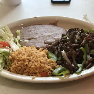 Beef fajita plate