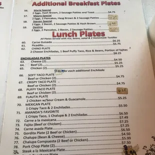 menu