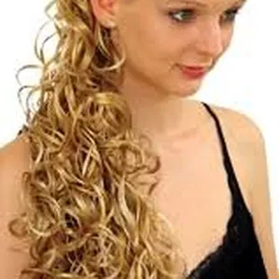 Golden Blonde long barrel curl Drawstring Ponytail.....
